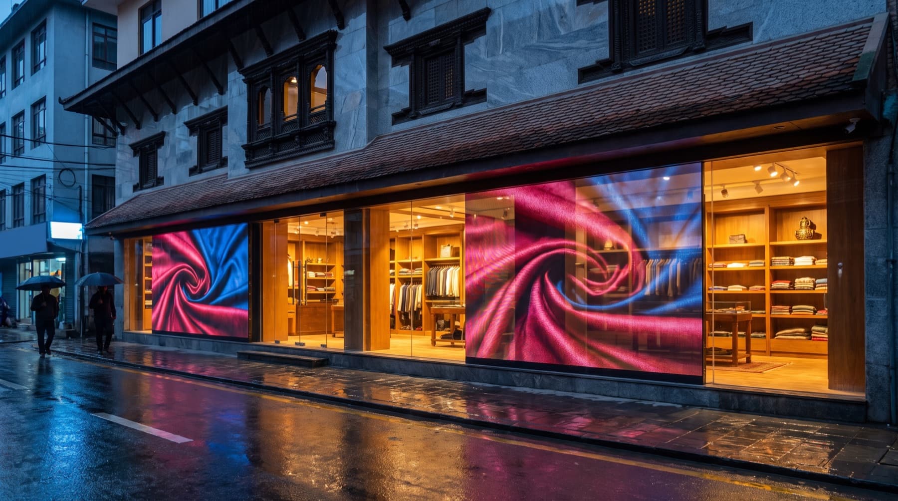 Retail & Luxury Storefronts — illustrative scene