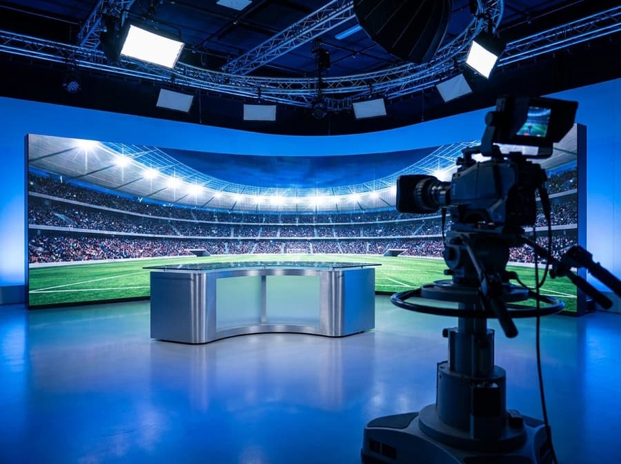 Virtual news & sports studios — illustrative scene