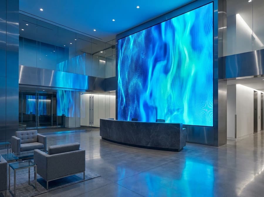 Lobby LED wall, illustrative scene