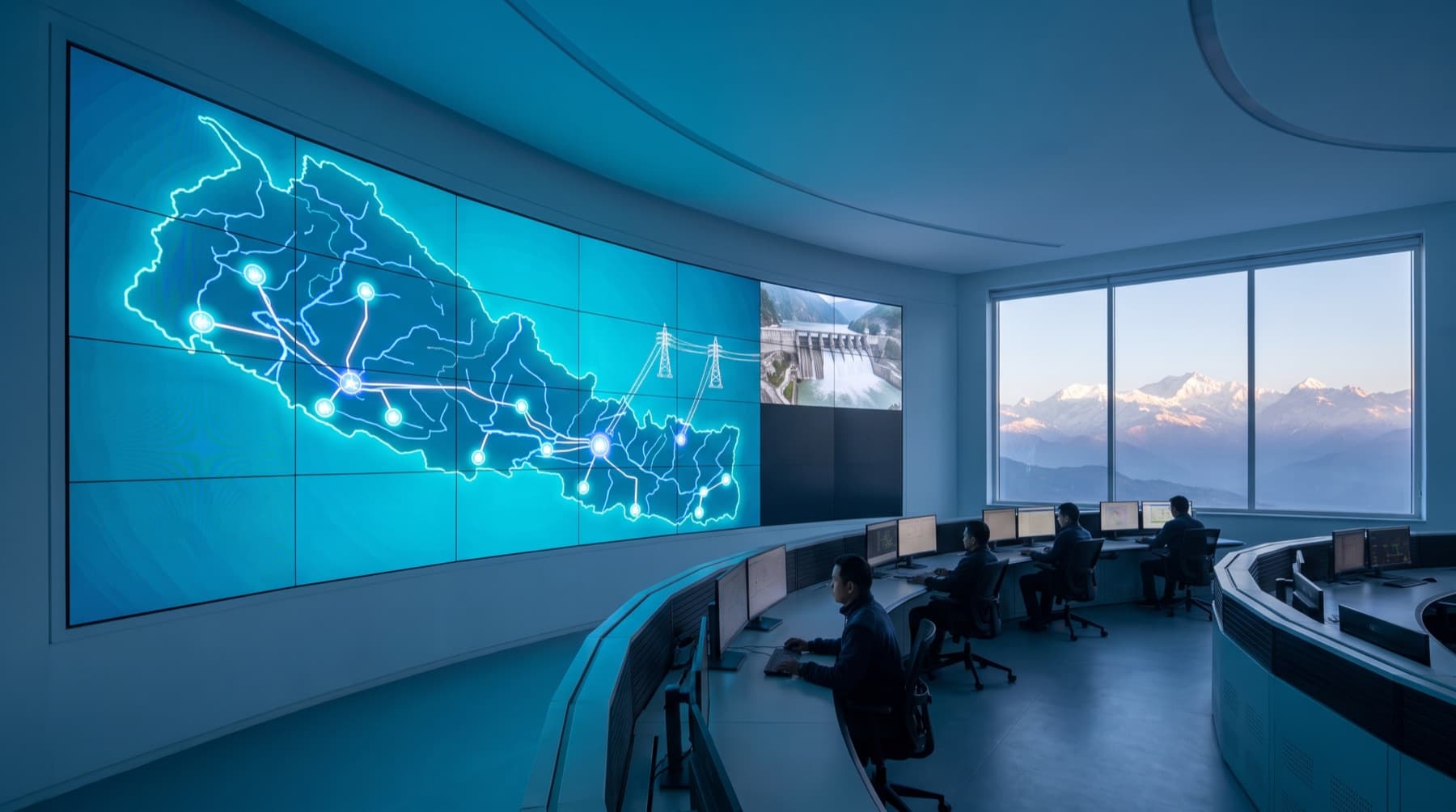 Fine-pitch COB wall in a control room